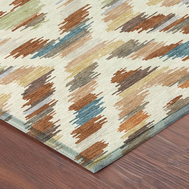 Machine Washable Indoor/ Outdoor Global Diamdon Chantille Rug