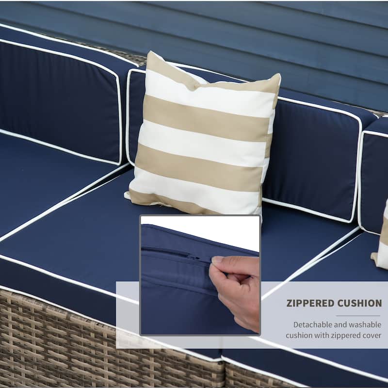 Outsunny 7-Piece Outdoor Wicker Patio Furniture Set