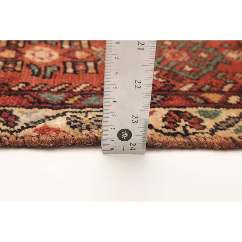 ECARPETGALLERY Hand-knotted Andelz Red Wool Rug - 3' 2" x 10' 1"