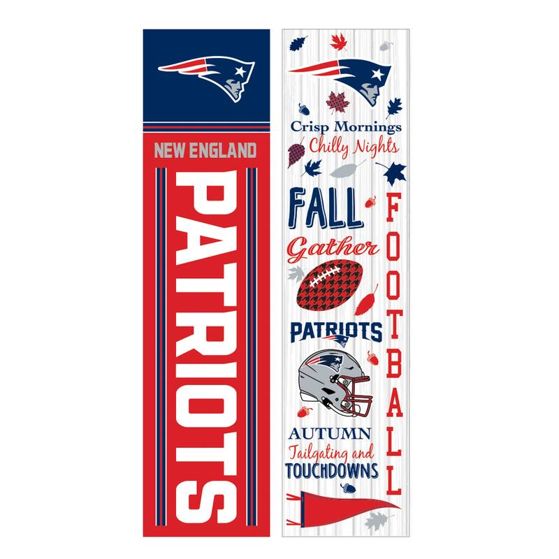 47" Double Sided Seasonal Porch Leaner, New England Patriots - 47" x 11.25"