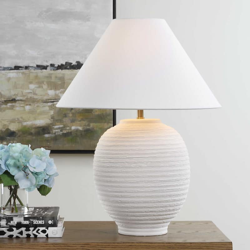 Uttermost Rocio Ceramic White Table Lamp - 19"W x 19"D x 25"H