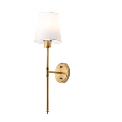 Gold and White Rechargeable Battery-Operated Wall Sconces with 12 RGB Colors - 23.82 x 6.69 x 8.39 in