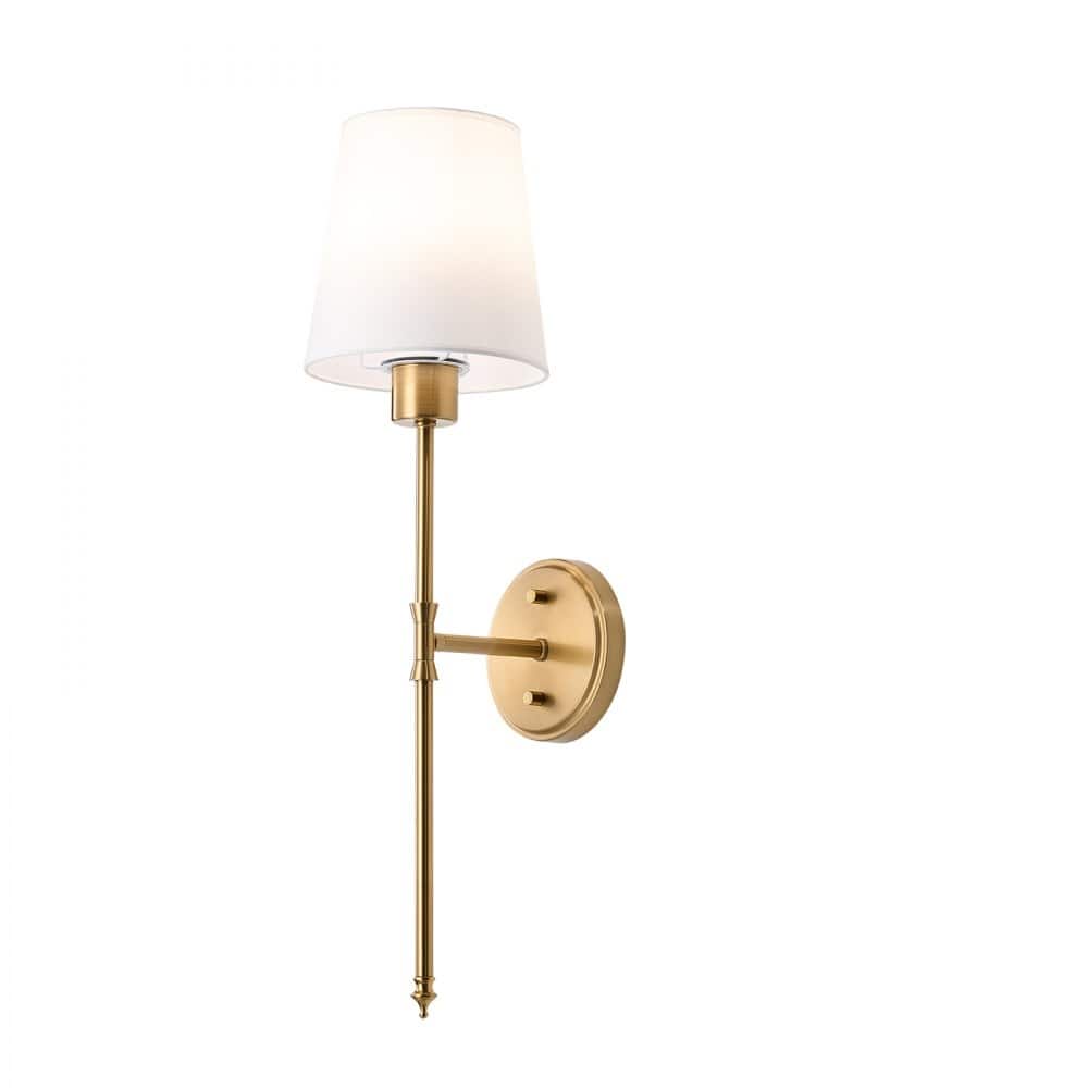 Gold and White Rechargeable Battery-Operated Wall Sconces with 12 RGB Colors - 23.82 x 6.69 x 8.39 in