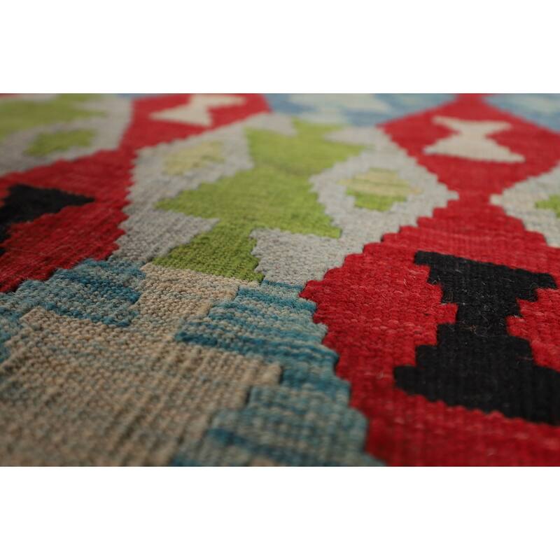 Multicolor Kilim Oriental Large Rug Hand-Woven Wool Carpet - 10'2" x 16'4"