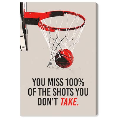 The Shots You Take Hoop Canvas by Art Remedy, Gallery Wrapped