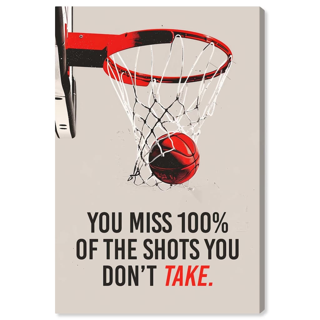 The Shots You Take Hoop Canvas by Art Remedy, Gallery Wrapped