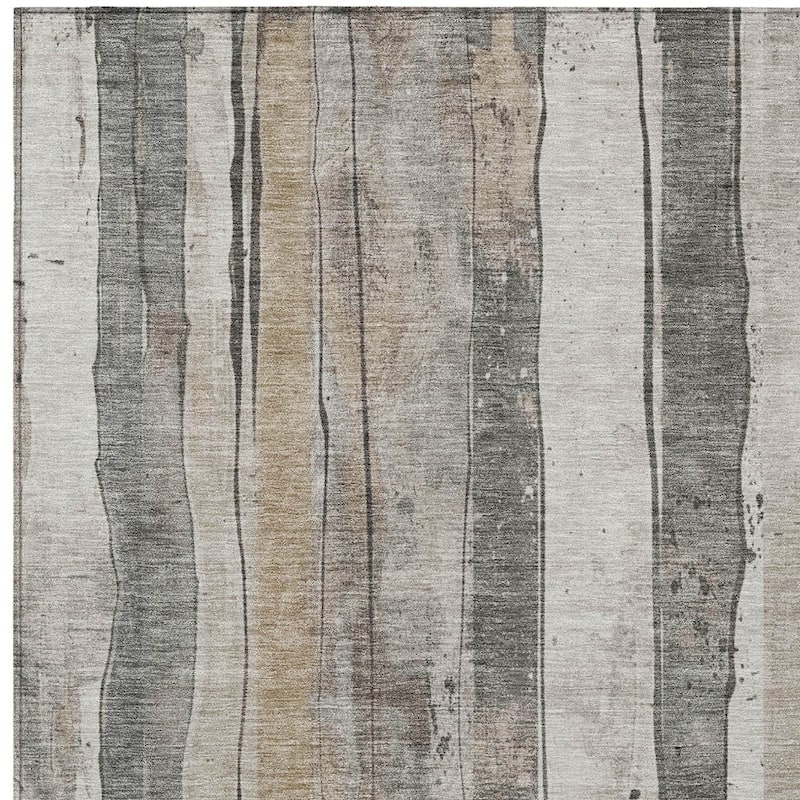 HomeRoots Striped Transitional Rectangle Outdoor Rug