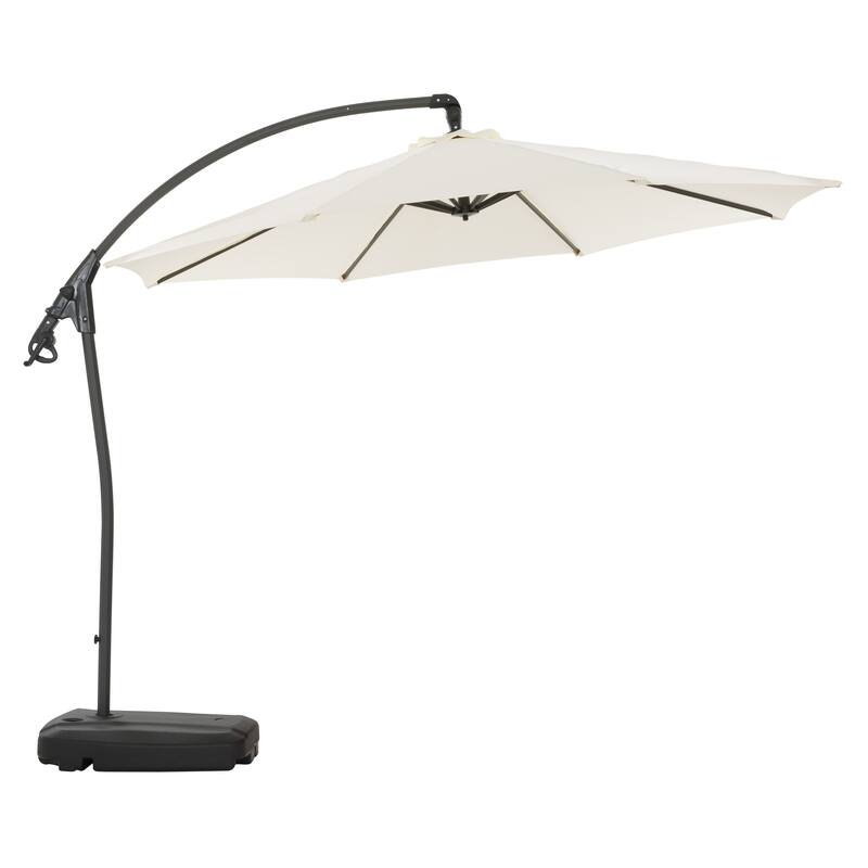 9.5 Ft Cantilever Patio Umbrella with Base - White