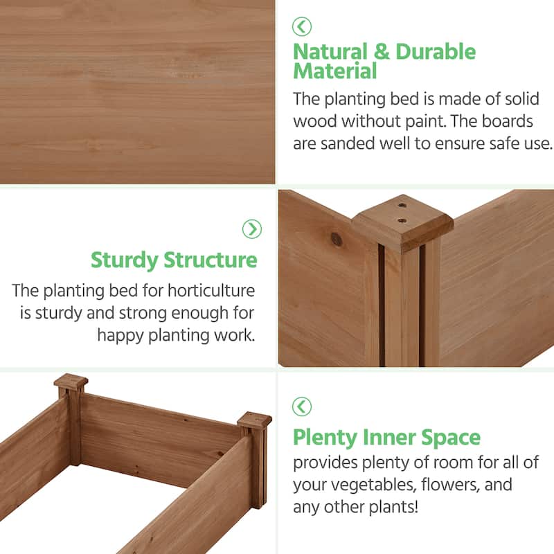Yaheetech Wooden Raised Garden Bed Planter Box for Garden/Yard