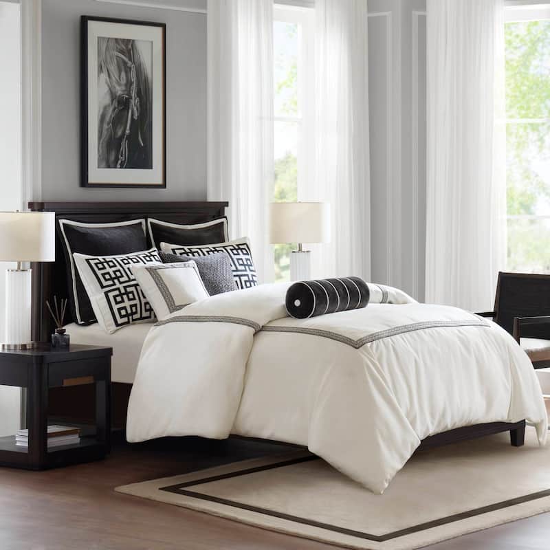 Madison Park Signature Jarvis Embroidery Oversized Duvet Style Comforter Set