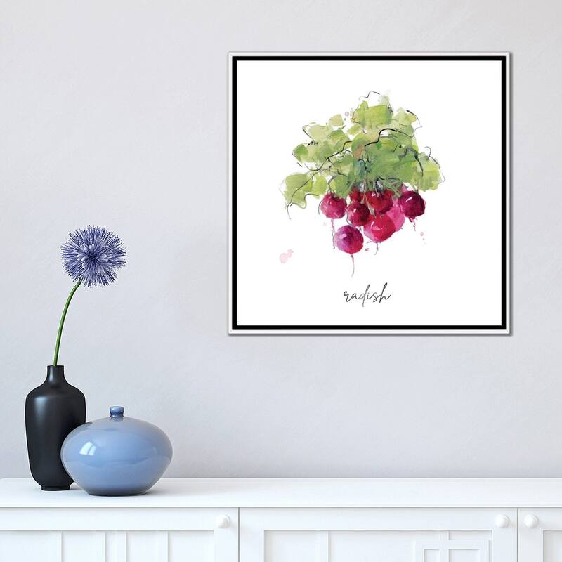 iCanvas "Sketch Kitchen Radish" by Sally Swatland Framed