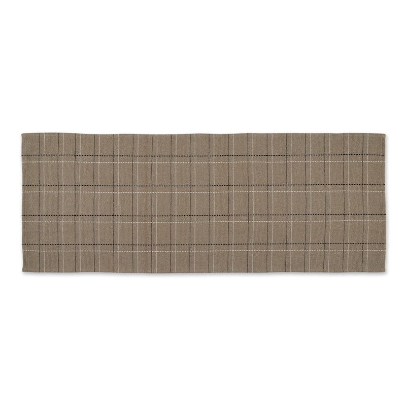 DII French Blue Variegated Plaid Recycled Yarn Rug (Set of 2) - Big