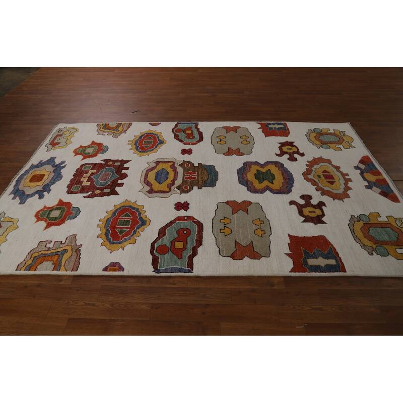 Vegetable Dye Gabbeh Oriental Area Rug Hand-Knotted Wool Carpet - 5'1" x 8'3"