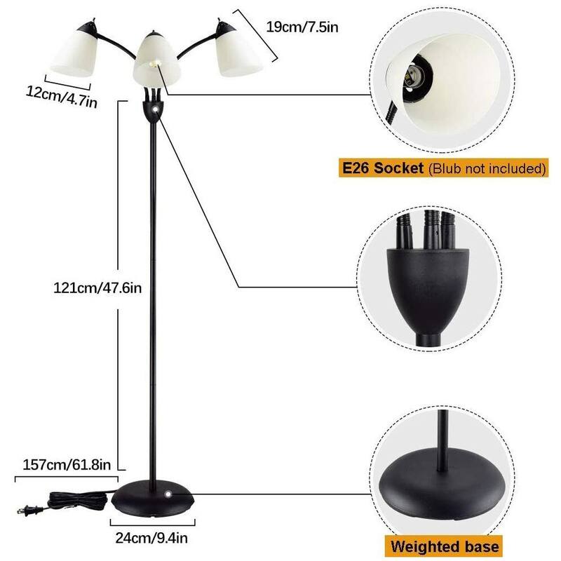 Modern Adjustable Floor Lamp 3 Light Standing Light Bed Bath & Beyond