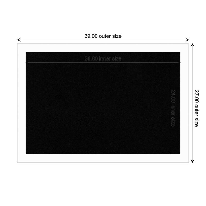 Basic White Narrow Wood Framed Black Corkboard Bulletin Board - Board Size 36x24