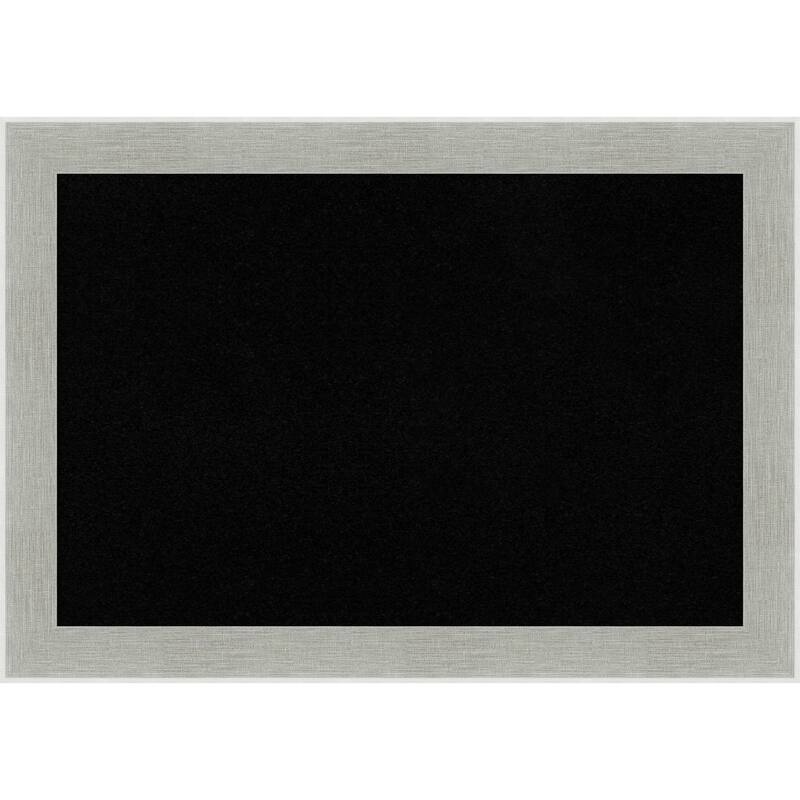 Glam Linen Grey Framed Black Corkboard Bulletin Board, Organization