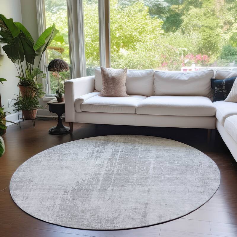 Machine Washable Indoor/ Outdoor Chantille Abstract Ombre Rug
