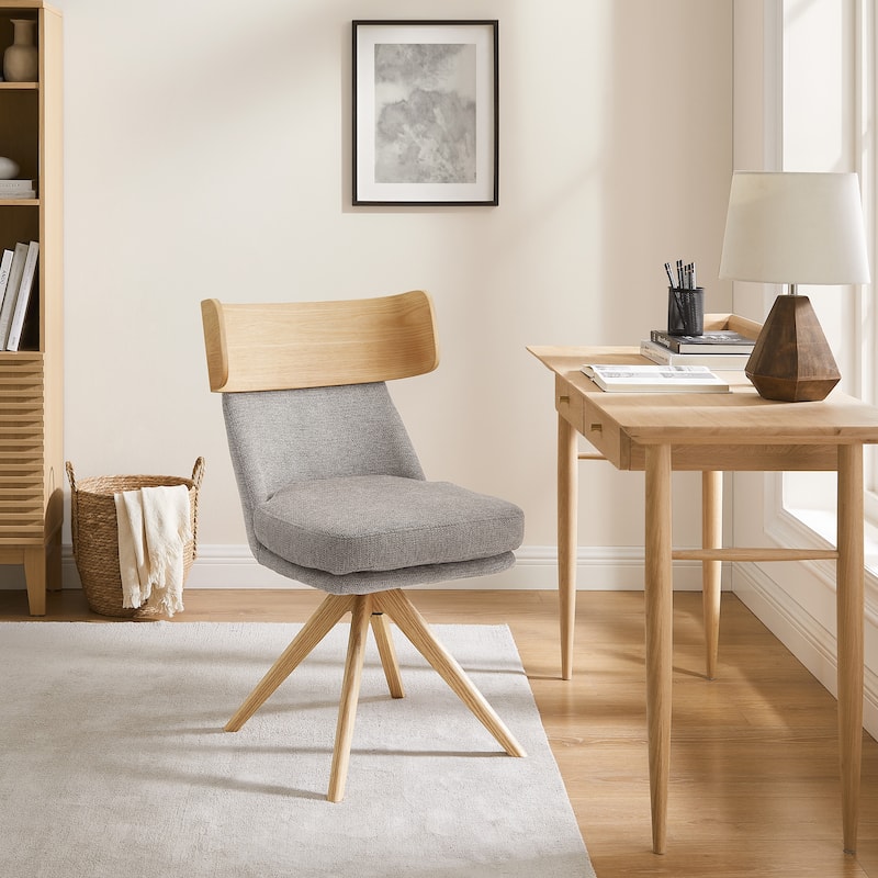 Art Leon Wood and Fabric Swivel Desk Chair
