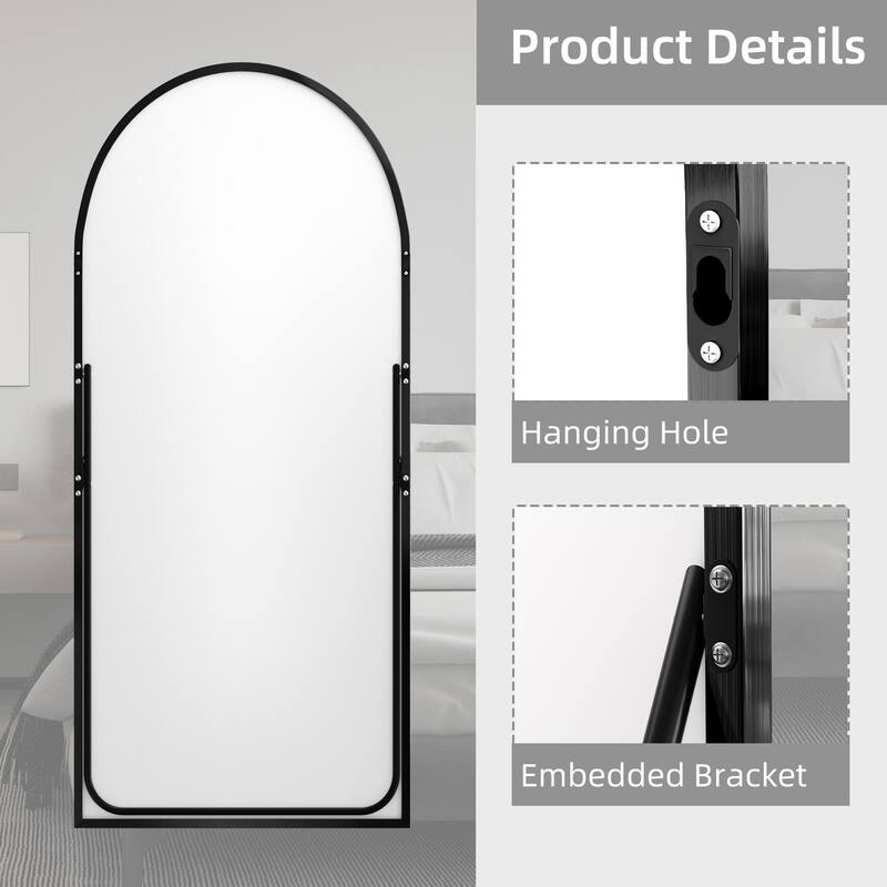 Aluminum Alloy Fine Edge Right Angle Full Length Mirror