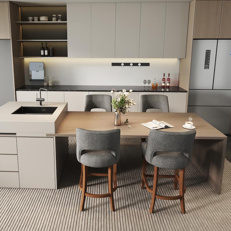 Set of 2/4/6 Wooden Bar Stools with Footrest/Counter Stools.