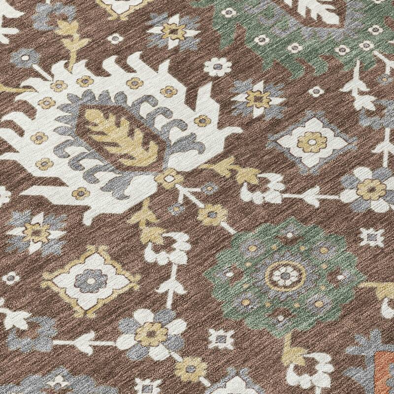Machine Washable Indoor/Outdoor Boho Global Chantille Rug