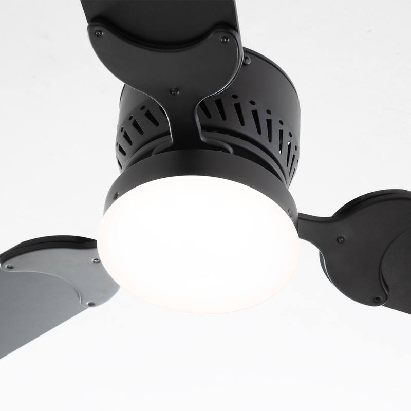 42" Wood Reversible 3-Blade Integrated Ceiling Fan with LED Light and Remote