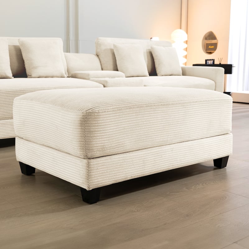 The Contemporary Oversized Corduroy Ottoman