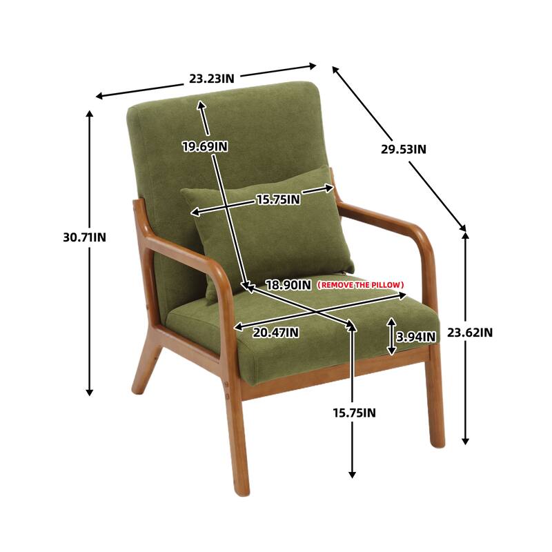 Modern Accent Chair Solid Wood Padding Lounge Armchairs - 23.23" * 29.53" * 30.71"