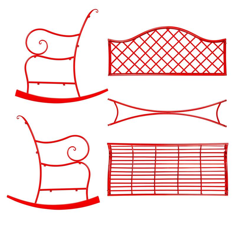 Powder Coat Indoor / Outdoor Metal Rocker, Red
