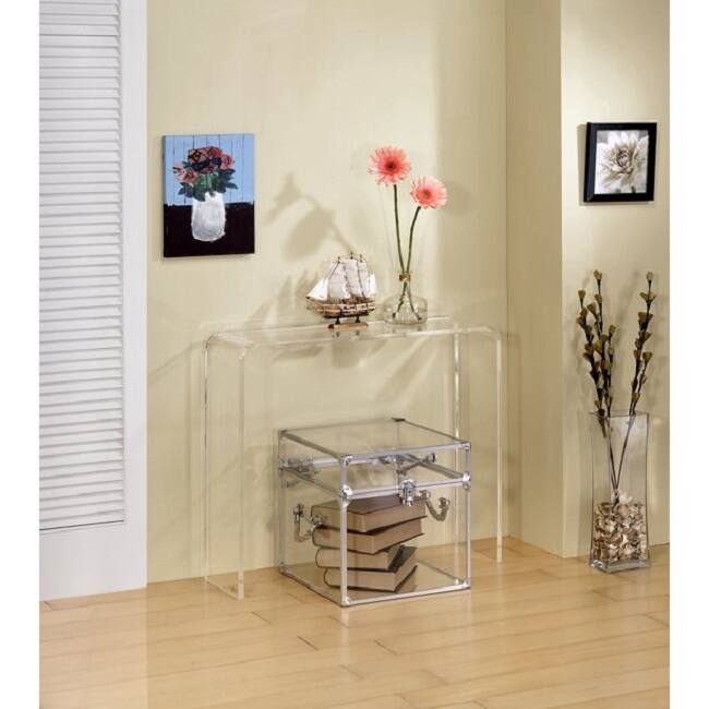 Acrylic Small Console Table - 30"H x 30"W x 8"D