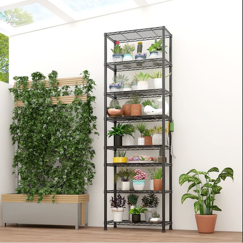 8 tier Heavy Duty Storage Adjustable Metal Shelves 78.74" H Wire Shelving Unit 1600LBS NSF