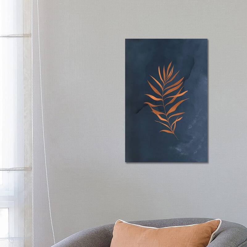 iCanvas "Navy Blue Monstera Leaf" by Nordic Print Studio Canvas Print - 26x18x1.5