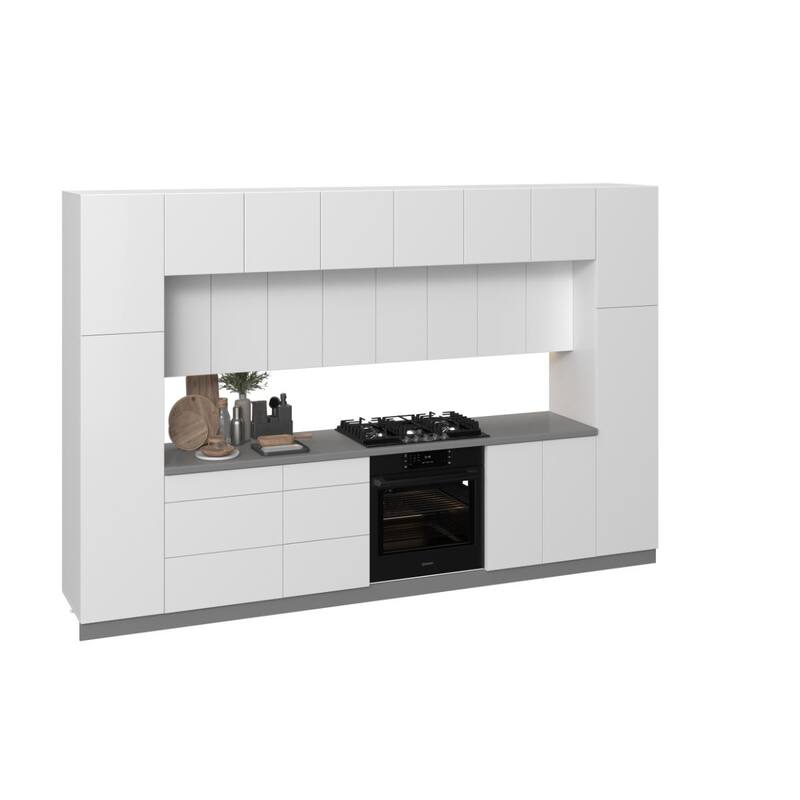 Kitchen Luxe Collection White Gloss Color Base Size 12Ft Wide - 143x24 - White