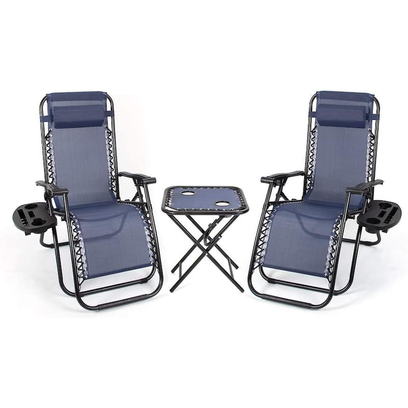 Homall Zero Gravity Chairs Outdoor Folding Recliners Adjustable Lawn Patio Lounge Chair with Side Table and Cup Holders