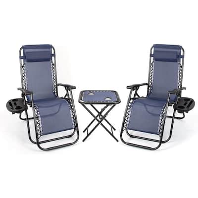 Homall Zero Gravity Chairs Outdoor Folding Recliners Adjustable Lawn Patio Lounge Chair with Side Table and Cup Holders