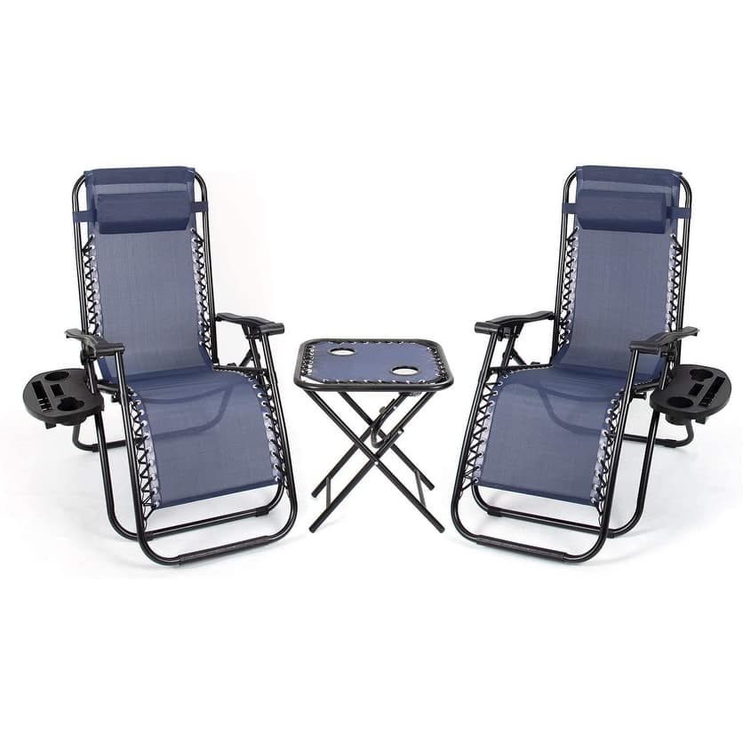 Homall Zero Gravity Chairs Outdoor Folding Recliners Adjustable Lawn Patio Lounge Chair with Side Table and Cup Holders