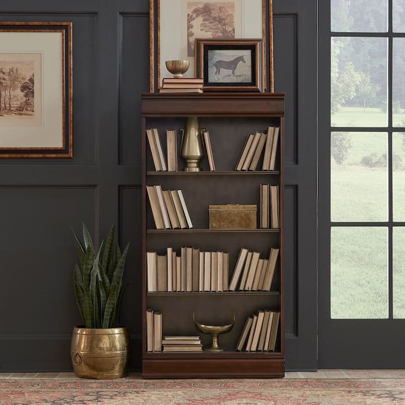 Brayton Manor Cognac Jr Executive 60 Inch Bookcase - Brown - Wood Finish