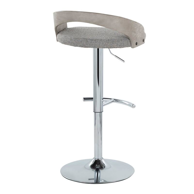 Grotto Adjustable Barstool with Chrome Base- Set Of 3