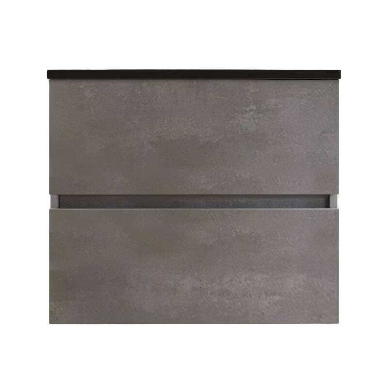 24 in./30 in./36 in. Wall-Mounted 2-drawer Bathroom Vanity Set in Cement Grey with Integrated Solid Surface Sink