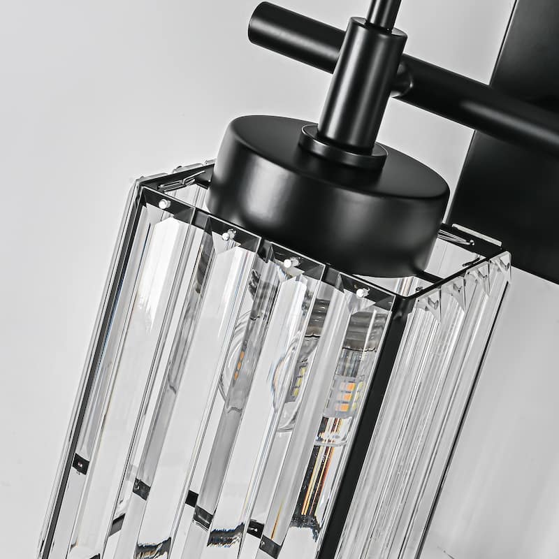 Modern Black 1/2/3/4/5-Light Bathroom Crystal Vanity Light Wall Sconces