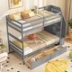preview thumbnail 14 of 29, Multi-Functional Twin Over Twin Bunk Bed with Stairs and Storage Drawers Grey
