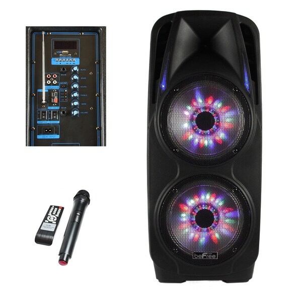 befree sound bluetooth rechargeable party speaker with illuminating woofer
