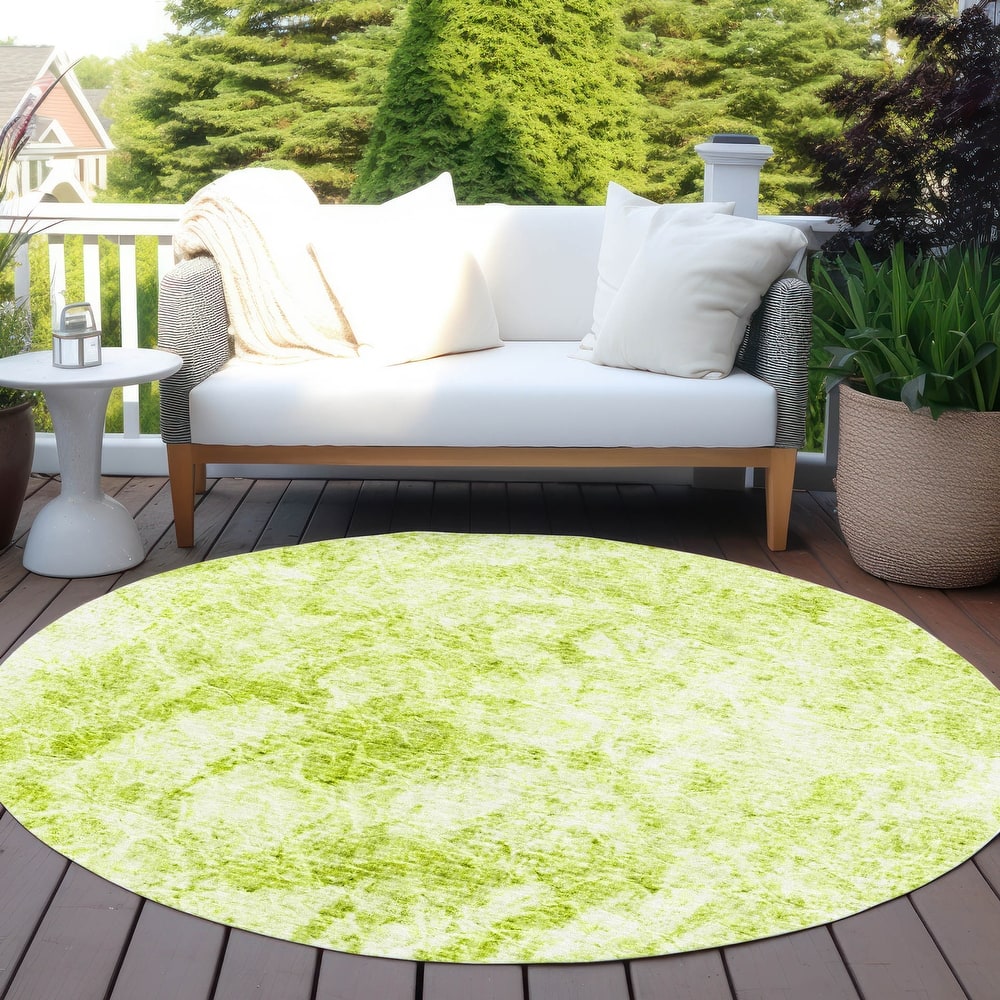 Machine Washable Indoor/ Outdoor Abstract Solid Chantille Rug