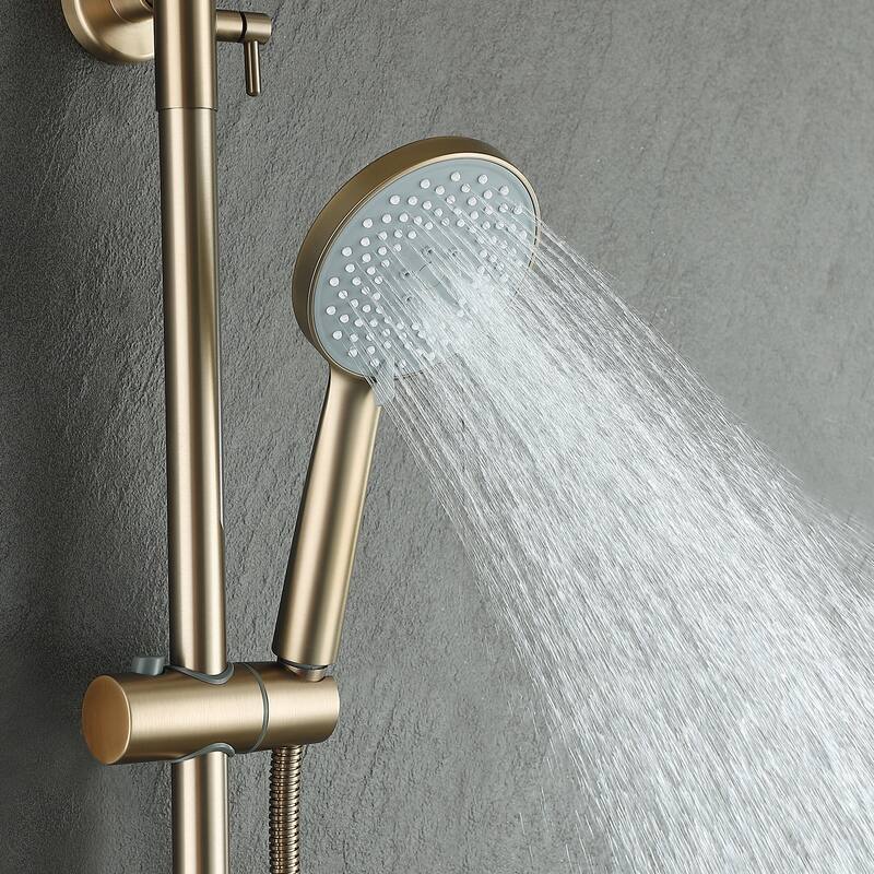 Wall-mounted Complete Shower System With Rough-In Valve And Spray Gun