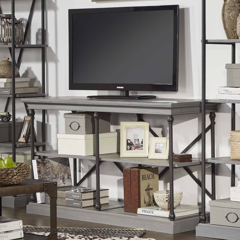 Barnstone Cornice Iron and Wood Entryway Console Table by iNSPIRE Q Artisan