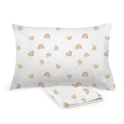 BreathableBaby Cotton Percale Pillowcase, For 13" x 18"/33 x 46 cm Toddler Pillow, Prints (2-Pack)