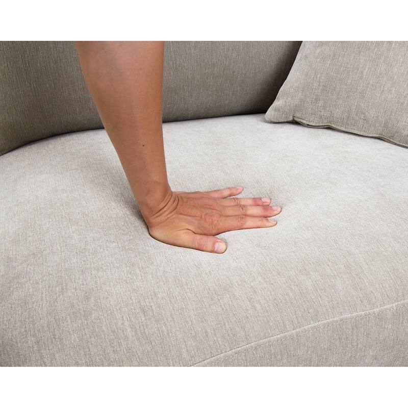 Mid Century Modern Soft Track Arm 1pc Loveseat Light Gray Finish