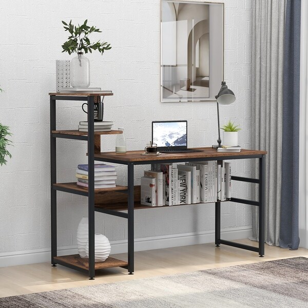 Dripex computer desk with 4 tier storage shelves cheap