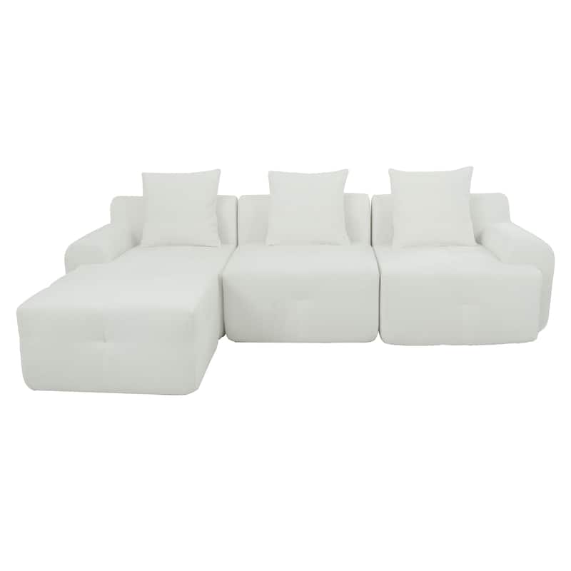 Modular Sectional Sofa, L-Shape 3 Seat Couch Memory Foam Sectional Couches for Living Room