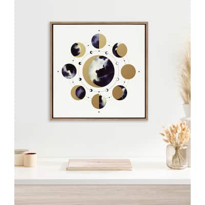 Kate and Laurel Sylvie Lunar Light Framed Canvas by Faryn Hughes